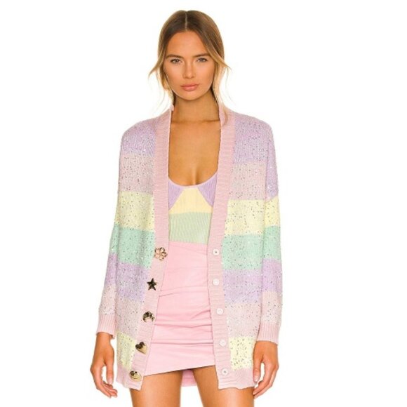 REVOLVE Olivia Rubin Mika Cardigan in Sorbet Stripe size S - Picture 1 of 7